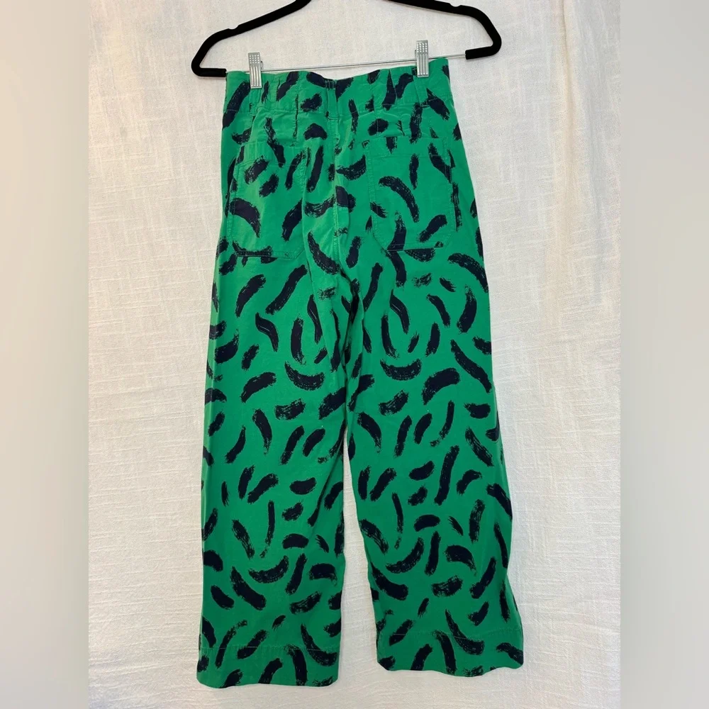 Maeve by Anthropologie-The Collette Green and Navy Artistic Pants - Picture 2 of 7